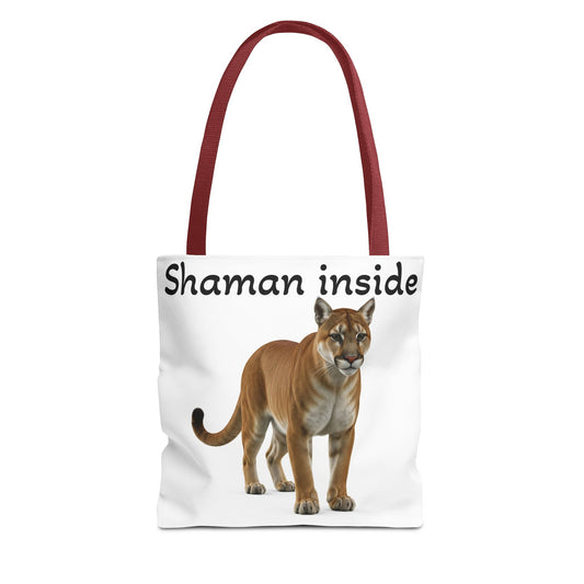 Shaman Inside Tote Bag — Cougar Graphic Spiritual Animal Spirit Shopper