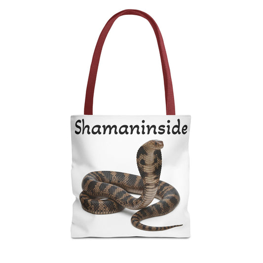 Shaman Inside Cobra Tote Bag — Spiritual Snake Print Beach & Market Tote