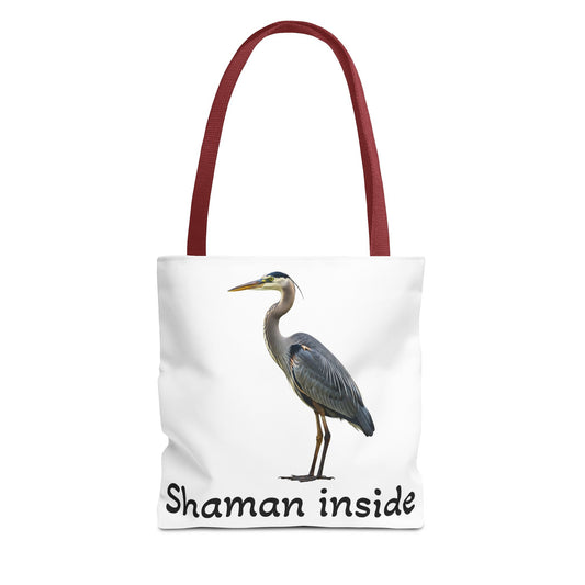 Heron 'Shaman Inside' Tote Bag — Spiritual Wildlife Canvas Tote