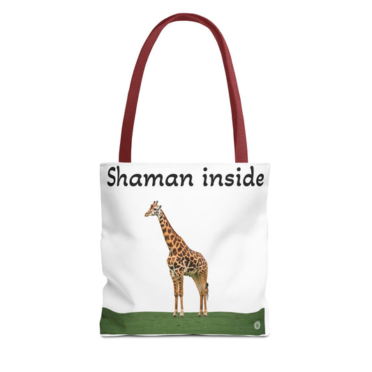 Borsa tote Giraffa Sciamano interiore – Tote bag con stampa all-over di animale spirituale