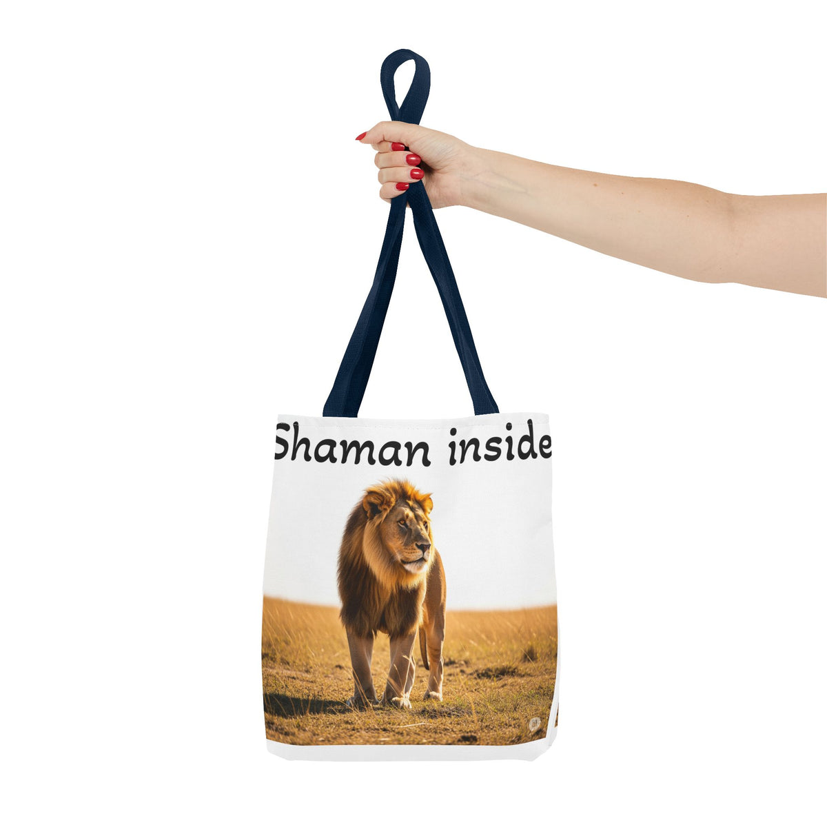 Tote Bag — Borsa in tela "Shaman Inside" con stampa di leone, per amanti degli animali e sciamani