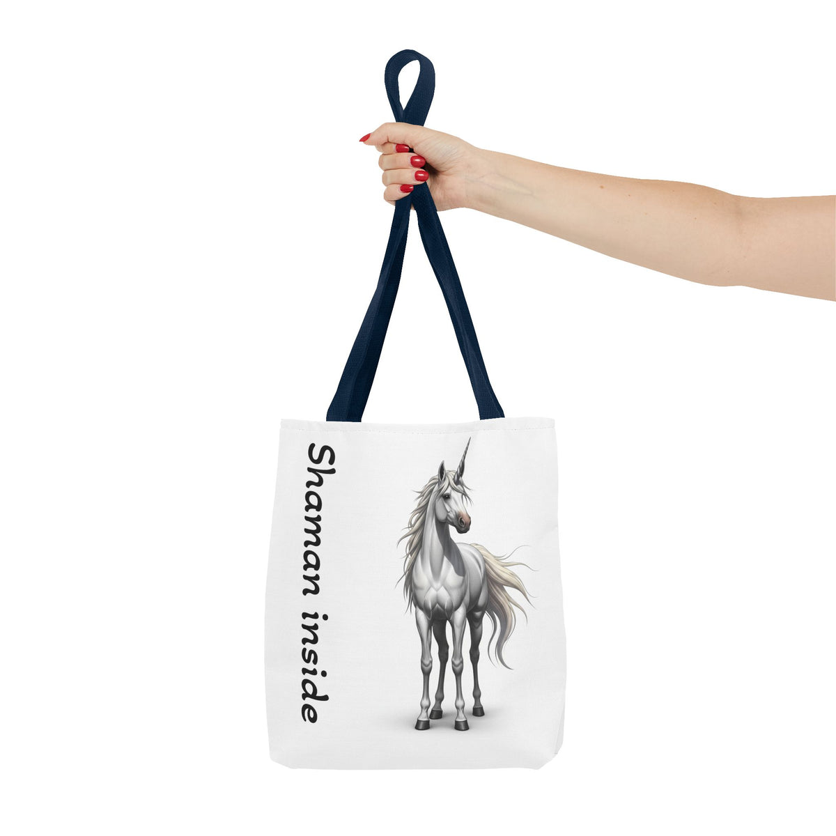 Unicorn Tote Bag — "Shaman Inside" Mystic Horse All-Over Print