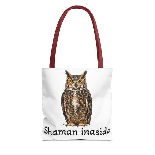 Shaman Inside Owl Tote Bag — Spiritual Witchcraft Boho Eco Market Bag
