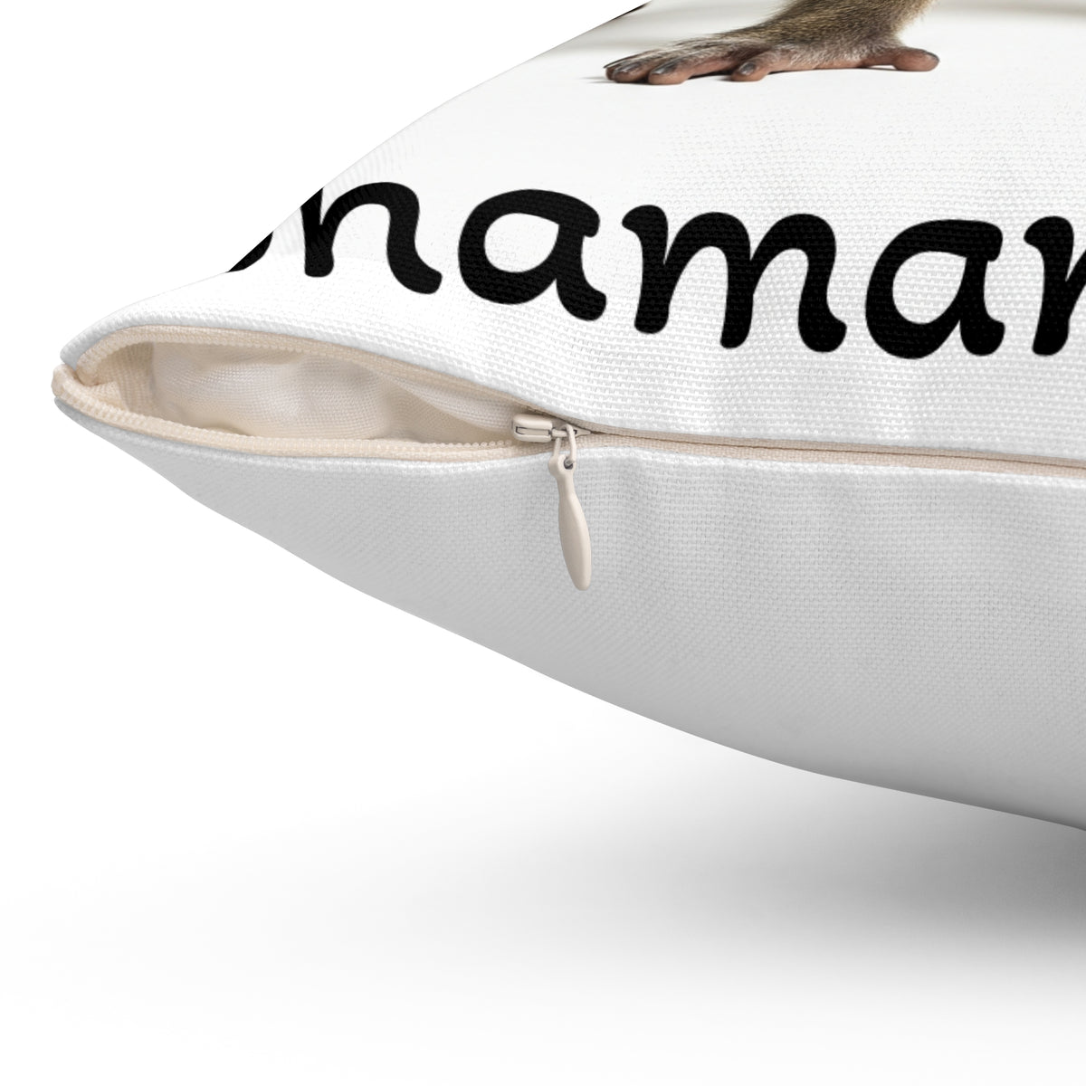 Monkey Photo Square Pillow — Cute Curious Monkey Accent Pillow ("Shaman inside")