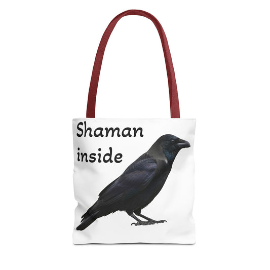 Shaman Inside Crow Tote Bag — Mystic Raven AOP Shopper