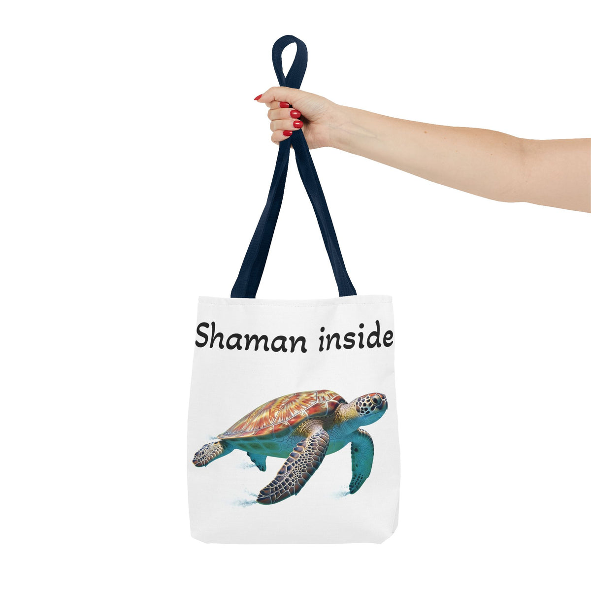 Shaman Inside Sea Turtle Tote Bag — Spiritual Beach Canvas Tote