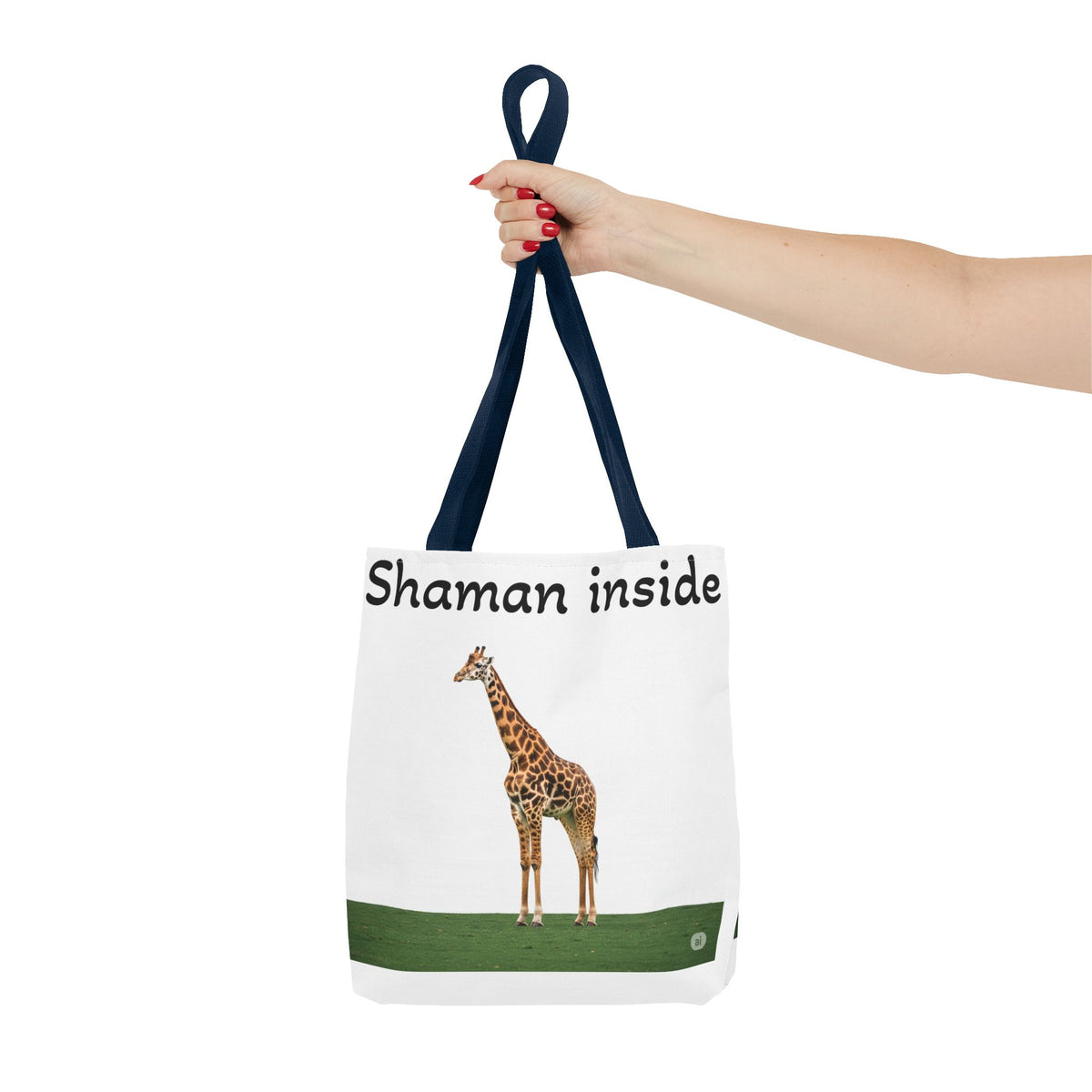Borsa tote Giraffa Sciamano interiore – Tote bag con stampa all-over di animale spirituale