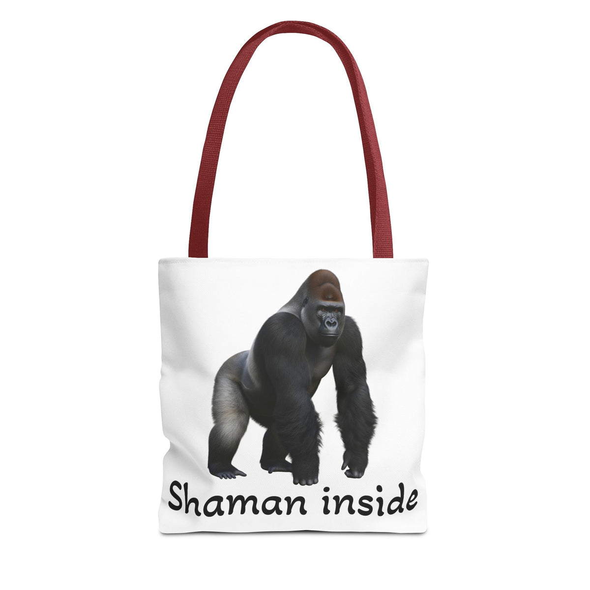Borsa tote Shaman Inside Gorilla — Borsa tote con divertente stampa di animale spirituale