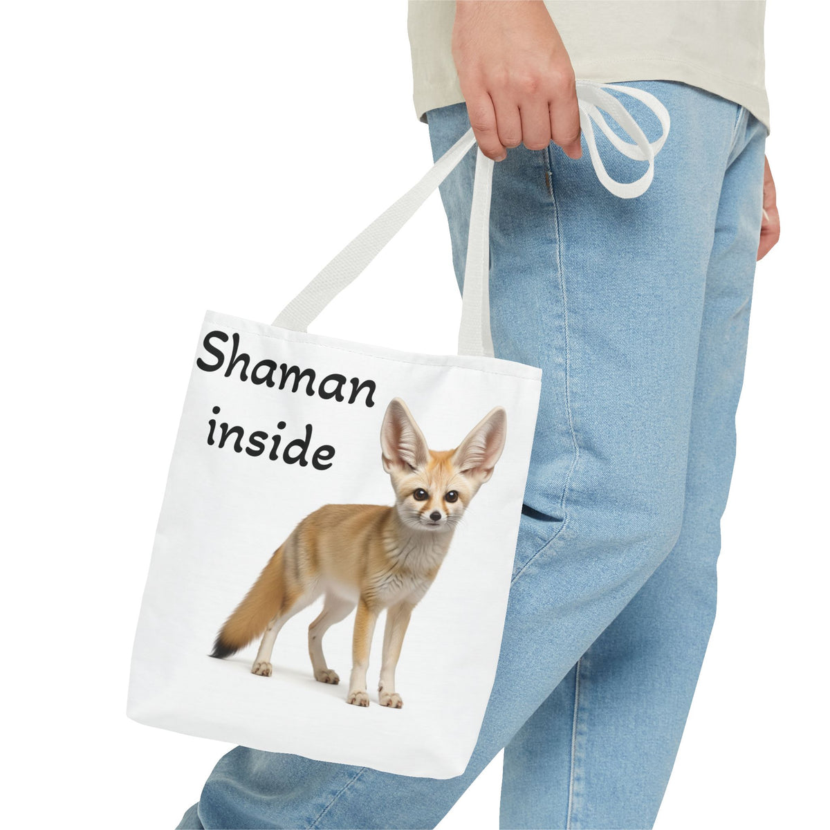 Borsa tote Shaman Inside Fennec Fox – Graziosa borsa per la spesa e per tutti i giorni con stampa di animale spirituale