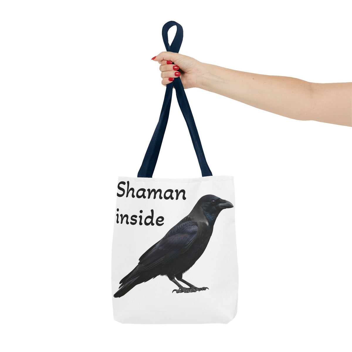 Shaman Inside Crow Tote Bag — Mystic Raven AOP Shopper