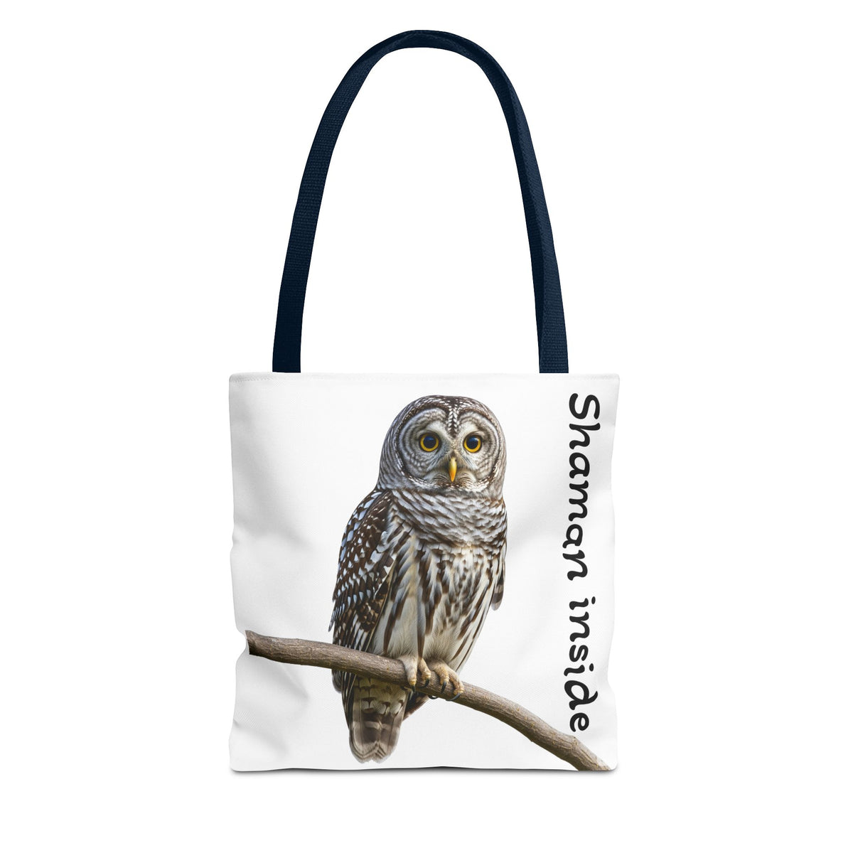 Borsa tote — Borsa tote con illustrazione "Shaman Inside" a forma di piccolo gufo
