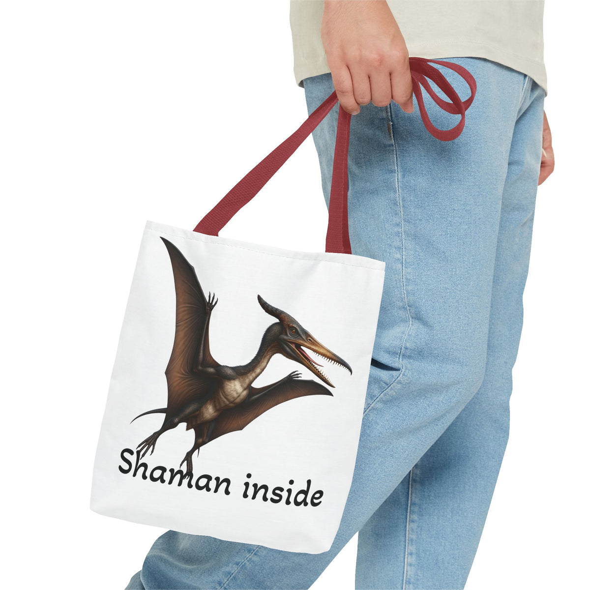 Shaman Inside Tote Bag — Pterosaur Spirit Animal Canvas Tote