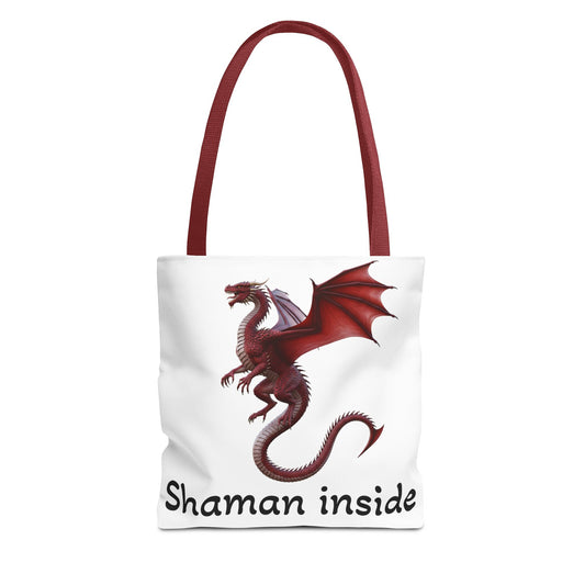 Tote — 'Shaman Inside' Red Dragon All-Over Print Tote Bag