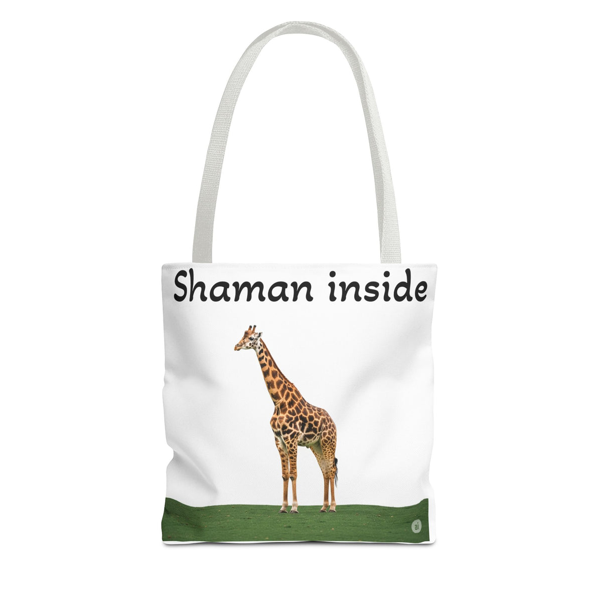 Borsa tote Giraffa Sciamano interiore – Tote bag con stampa all-over di animale spirituale