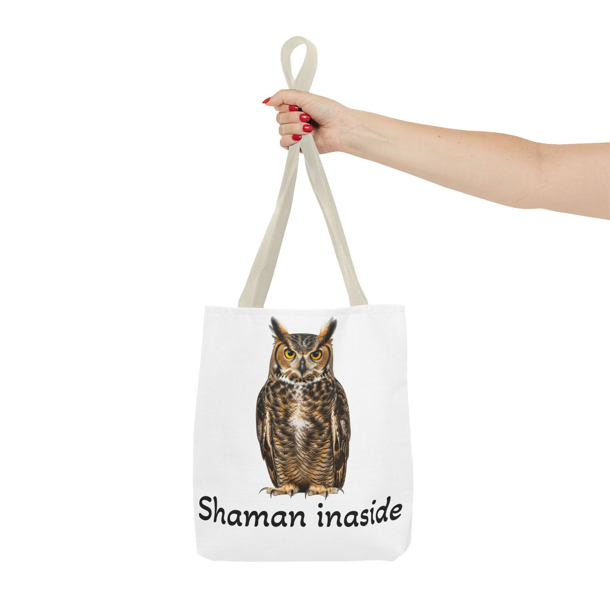 Borsa tote Shaman Inside Owl — Borsa da mercato ecologica in stile boho, stregoneria spirituale