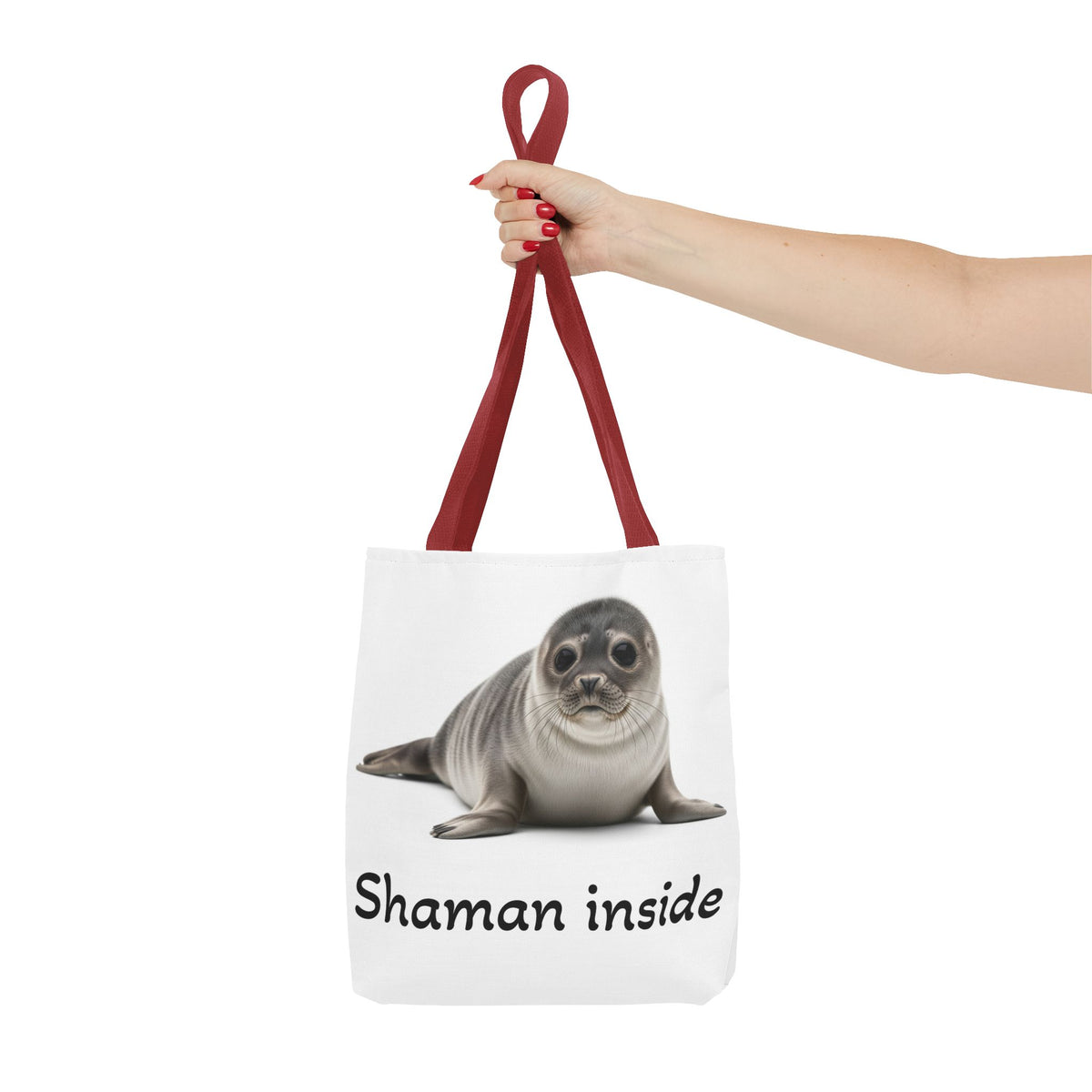 Borsa tote Shaman Inside Seal — Stampa con animale spirituale carino