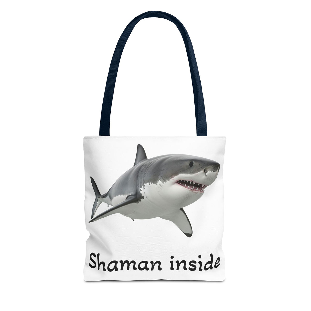 Shaman Inside Shark Tote Bag — Funny Spiritual Ocean Animal Tote