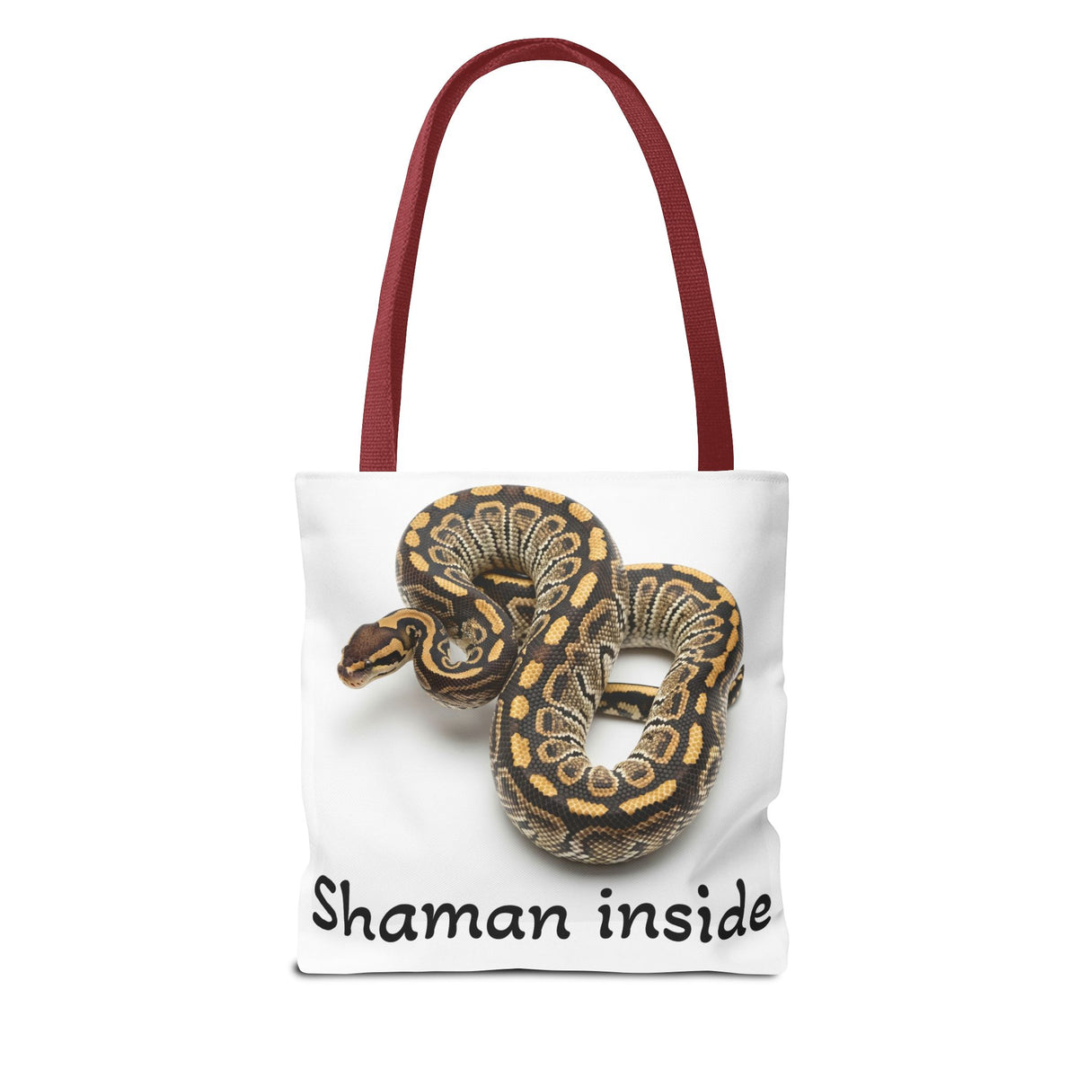 Snake Shaman Python Tote Bag — 'Shaman Inside' Printed Canvas Tote