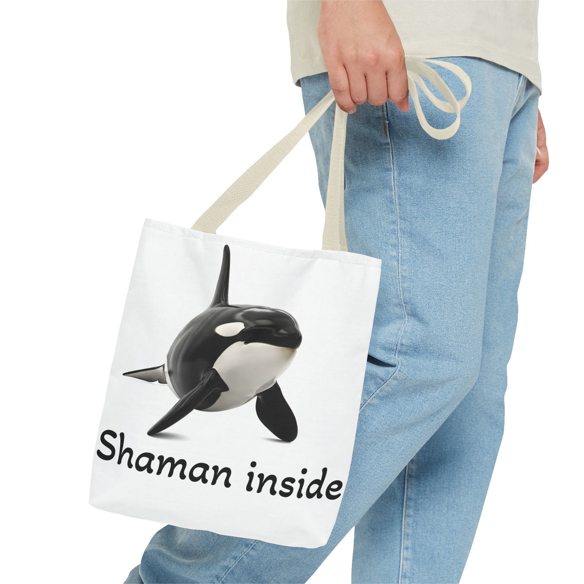Orca "Shaman Inside" Tote Bag – Spiritual Whale Beach Market Bag