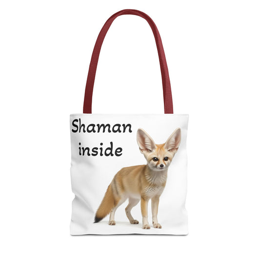 Shaman Inside Fennec Fox Tote Bag – Cute Spiritual Animal Print Grocery & Everyday Tote