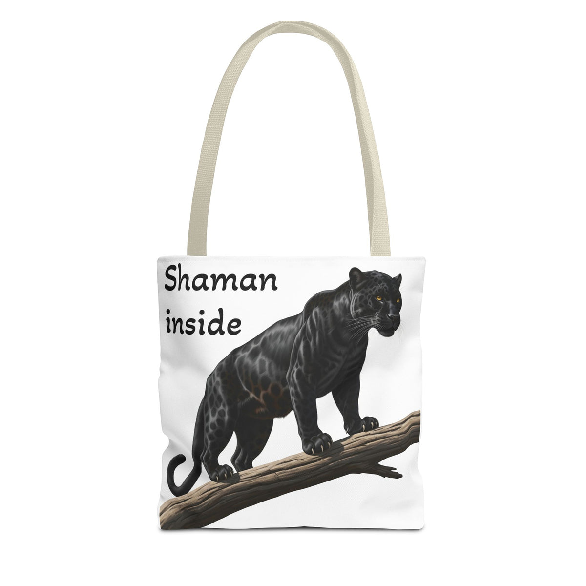 Shaman Inside Tote Bag — Black Panther Spirit Animal Canvas Tote