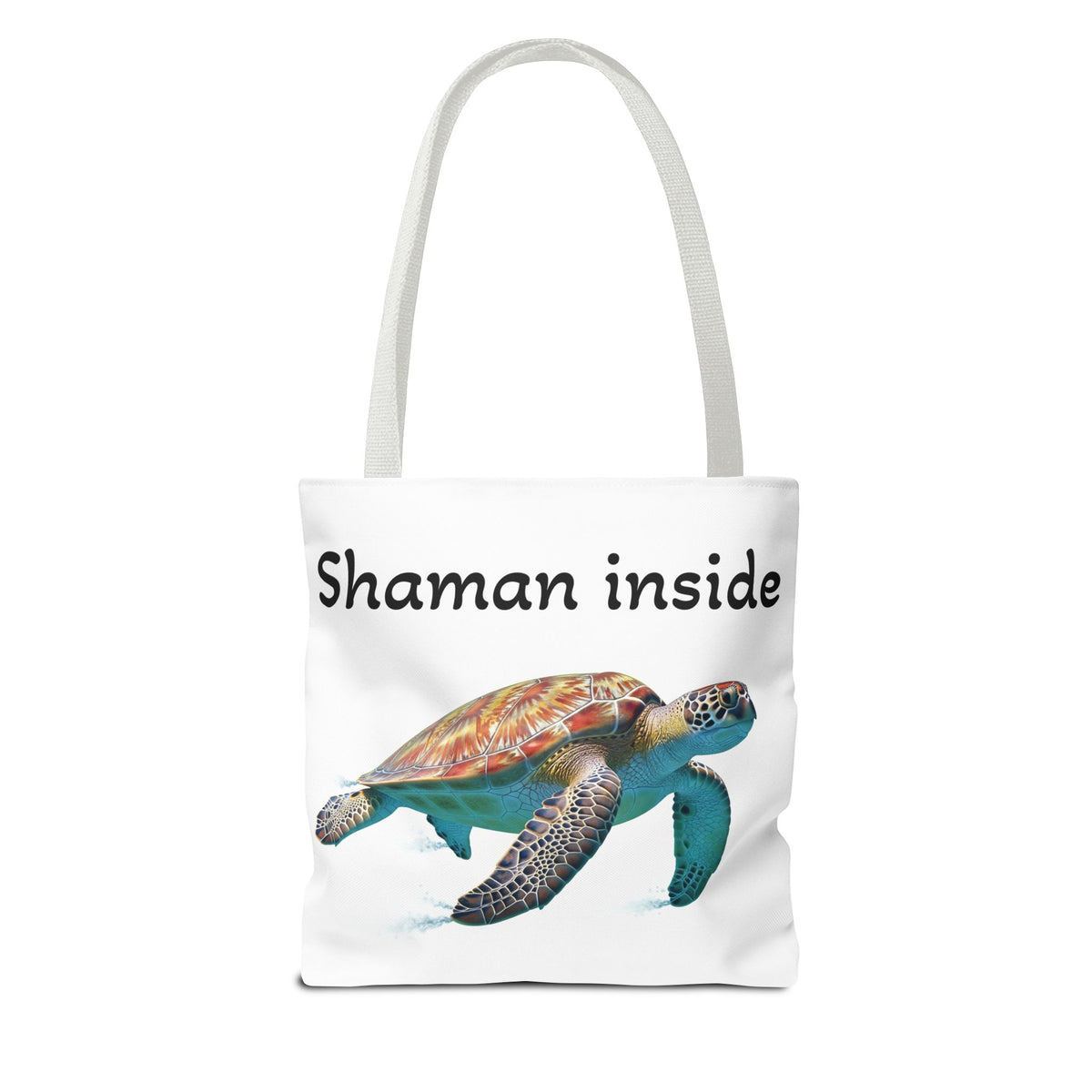 Shaman Inside Sea Turtle Tote Bag — Spiritual Beach Canvas Tote