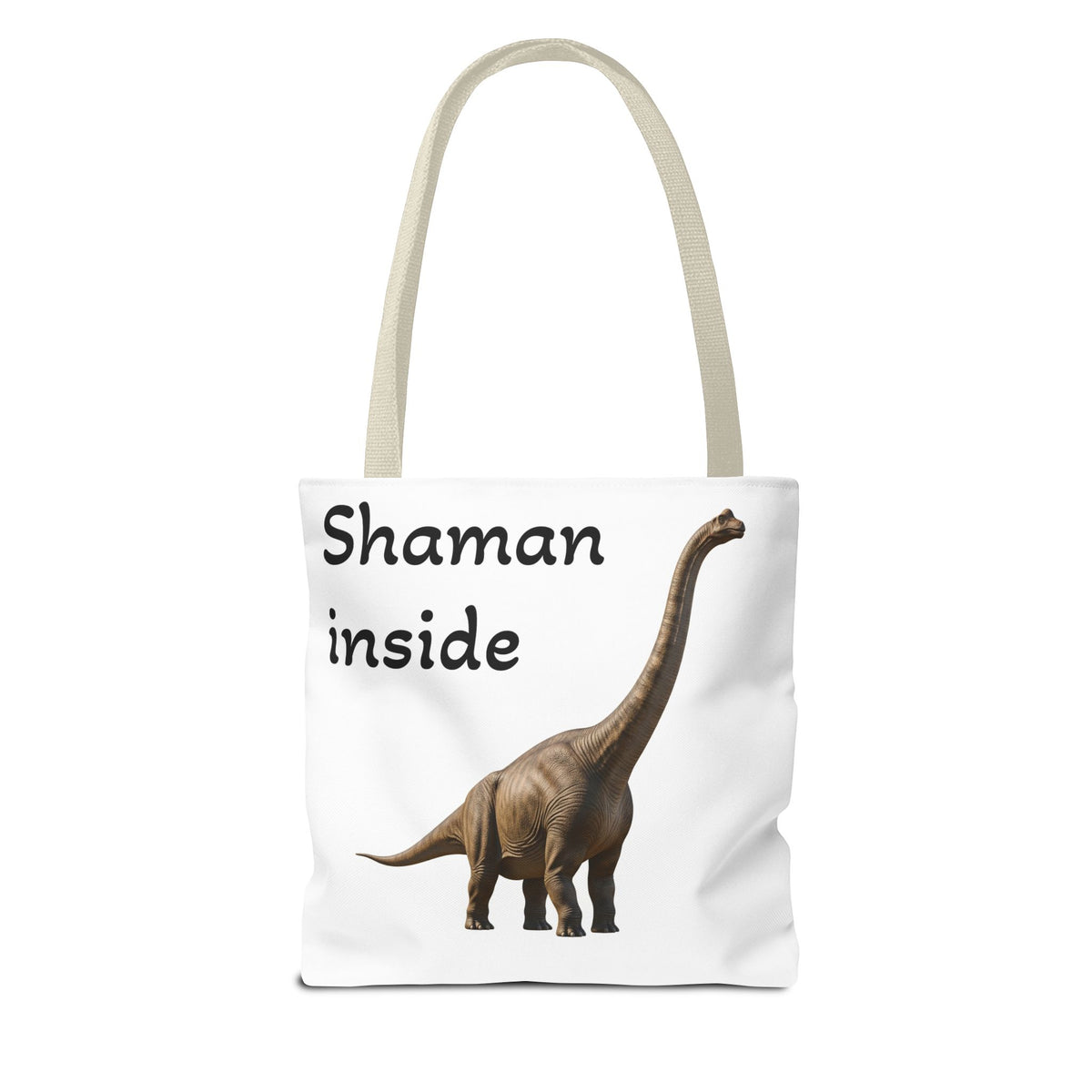 Tote Bag Shaman Inside – Eco Shopper con divertente grafica di dinosauro