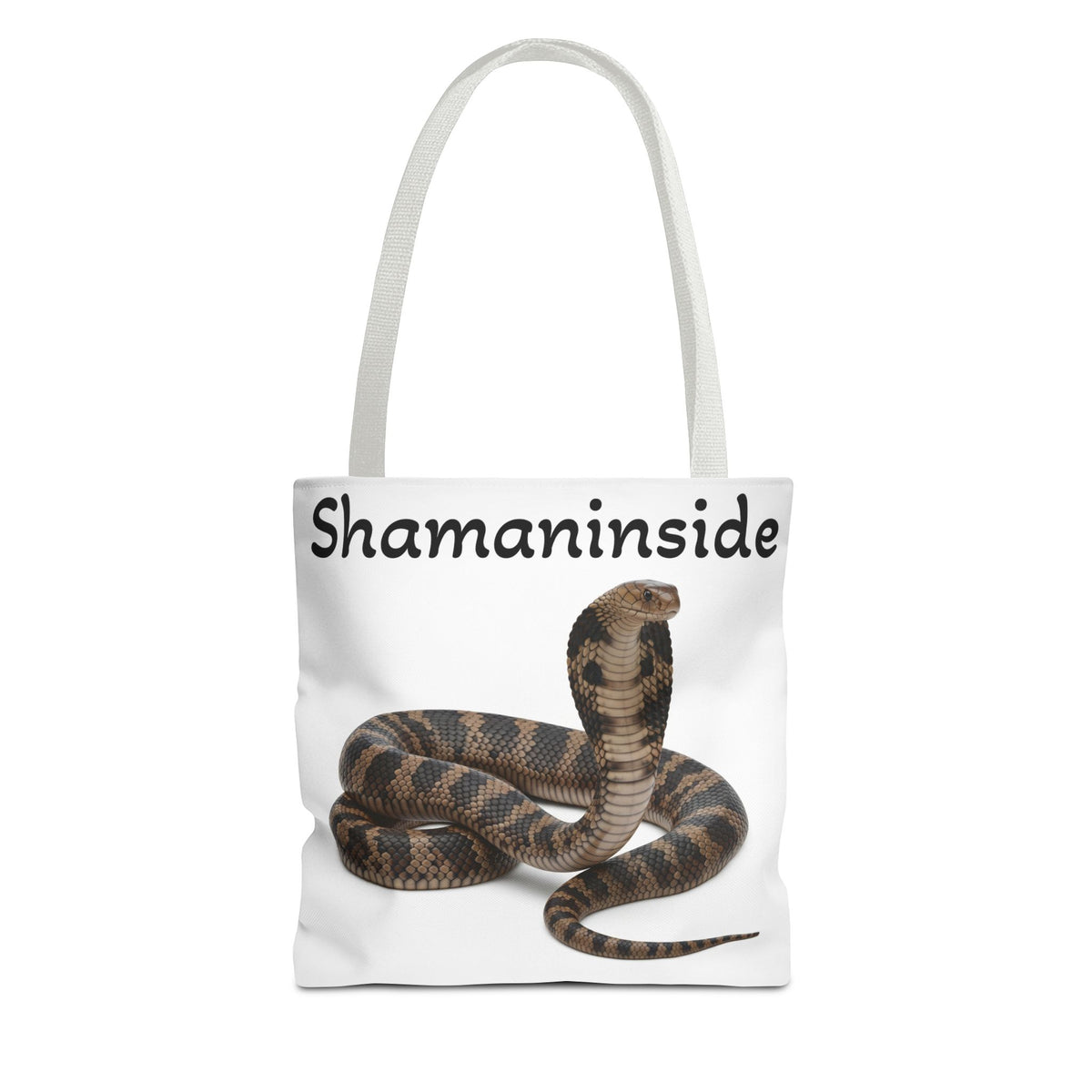 Borsa tote Cobra Shaman Inside — Borsa da spiaggia e da mercato con stampa spirituale di serpente