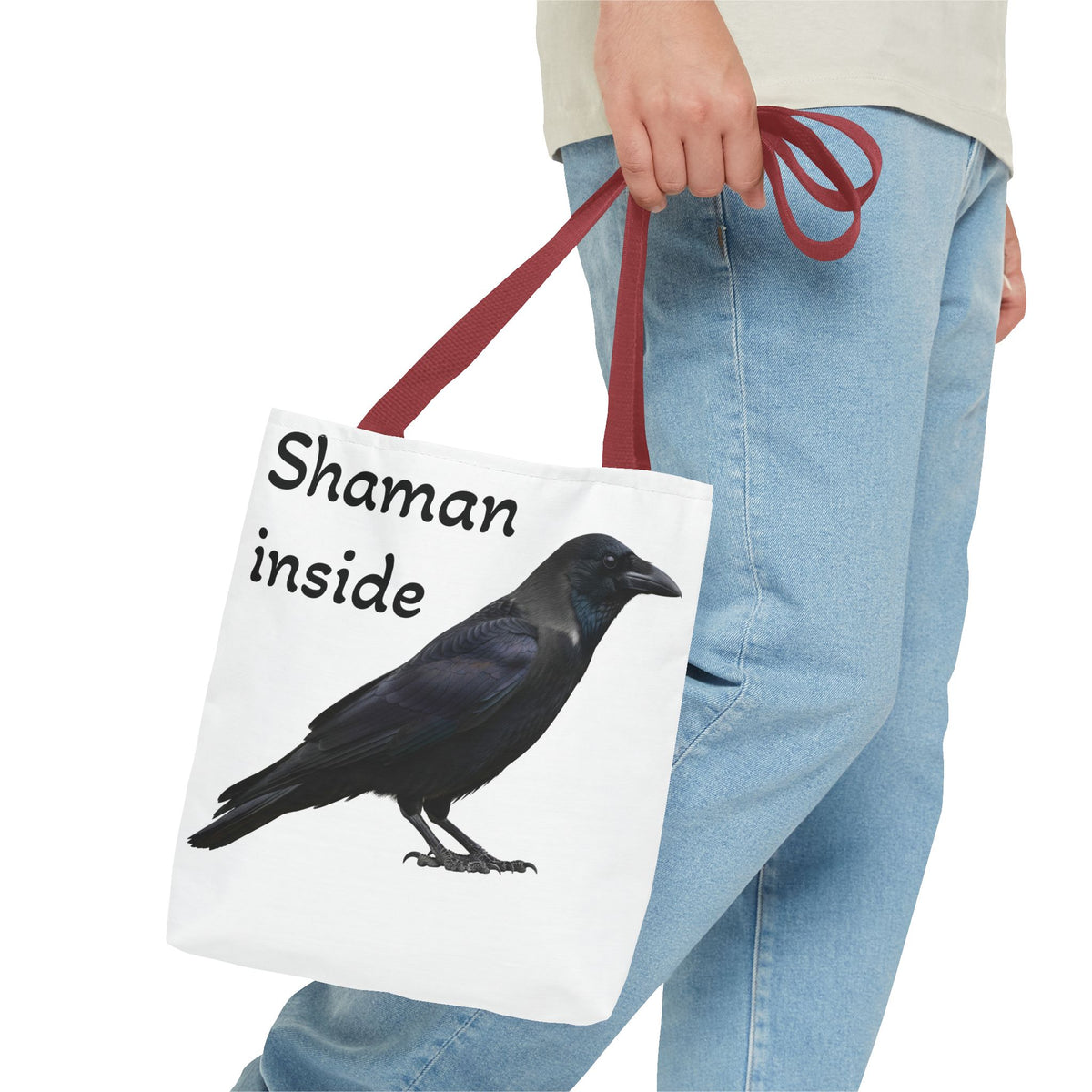 Shaman Inside Crow Tote Bag — Mystic Raven AOP Shopper