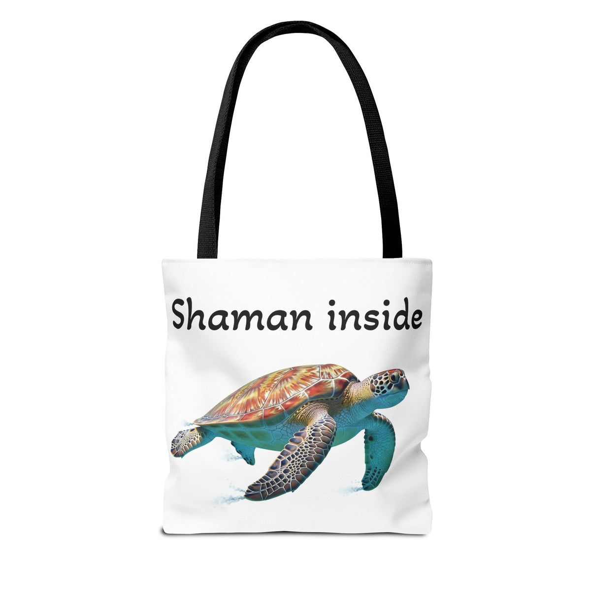 Shaman Inside Sea Turtle Tote Bag — Spiritual Beach Canvas Tote