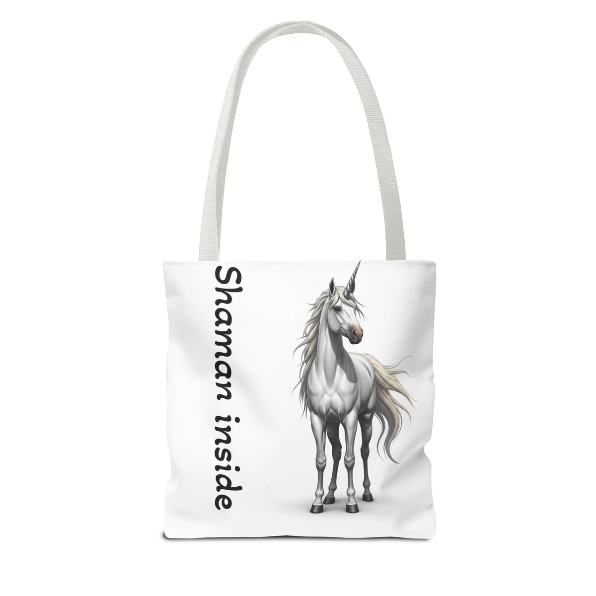 Unicorn Tote Bag — "Shaman Inside" Mystic Horse All-Over Print