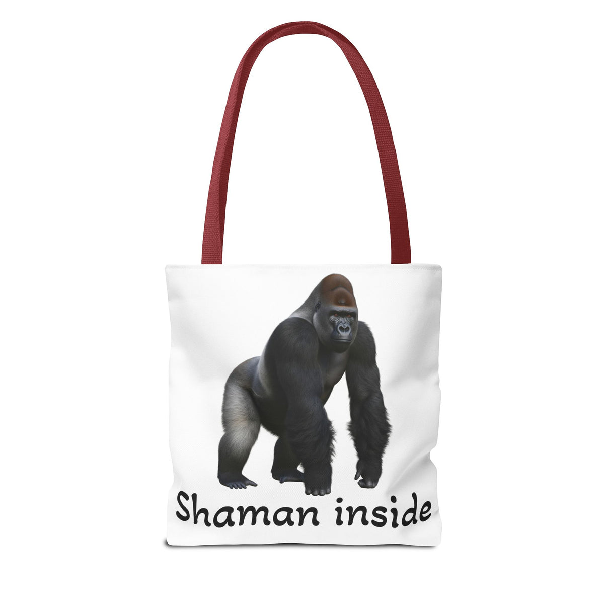 Borsa tote Shaman Inside Gorilla — Borsa tote con divertente stampa di animale spirituale