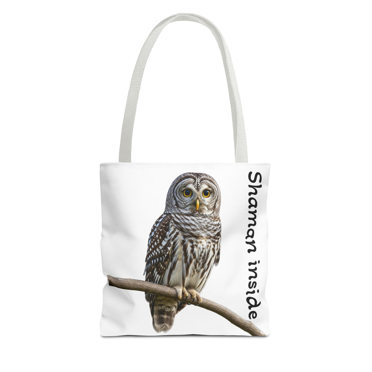 Borsa tote — Borsa tote con illustrazione "Shaman Inside" a forma di piccolo gufo