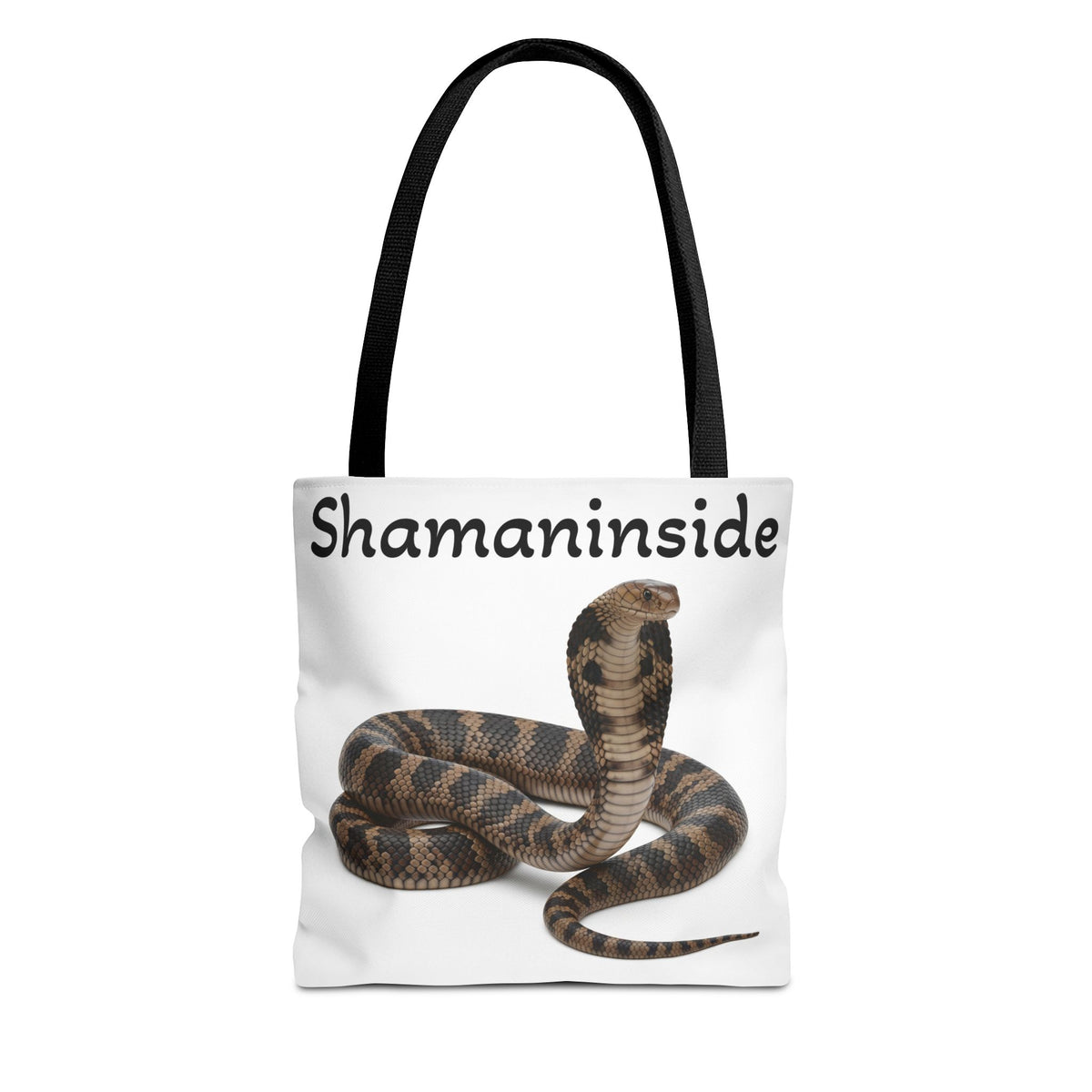 Borsa tote Cobra Shaman Inside — Borsa da spiaggia e da mercato con stampa spirituale di serpente