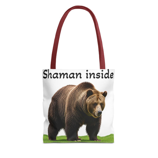 Borsa tote Shaman Inside Bear — Borsa riutilizzabile con spirito guida animale spirituale