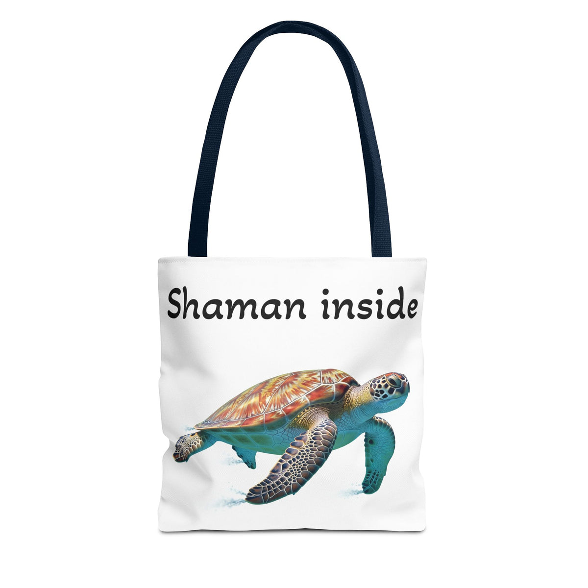 Shaman Inside Sea Turtle Tote Bag — Spiritual Beach Canvas Tote