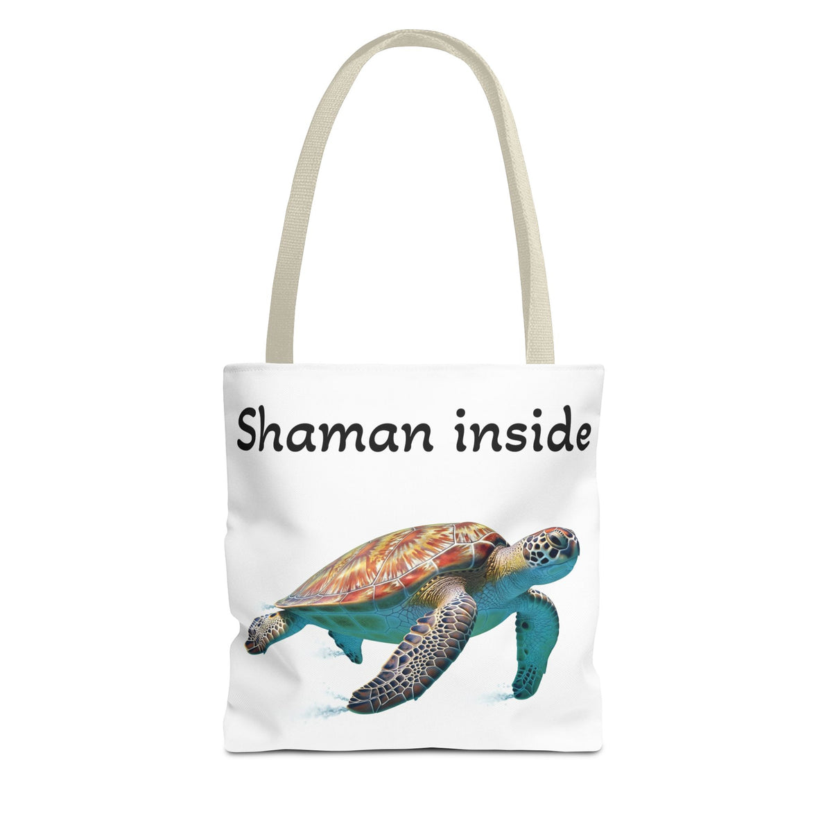 Shaman Inside Sea Turtle Tote Bag — Spiritual Beach Canvas Tote