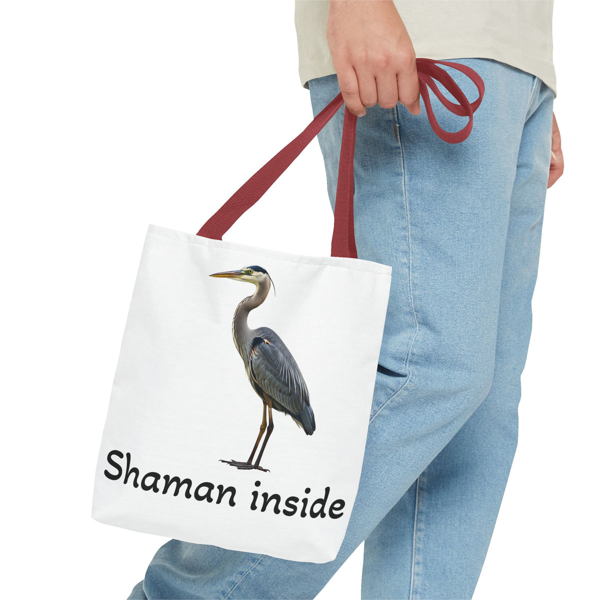Heron 'Shaman Inside' Tote Bag — Spiritual Wildlife Canvas Tote