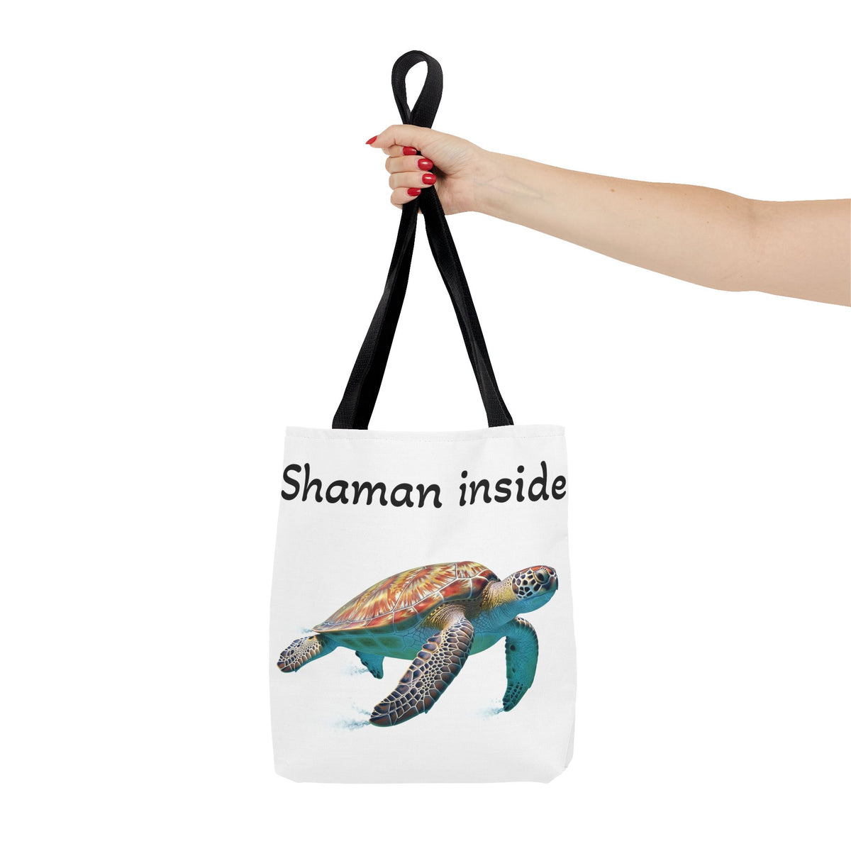 Shaman Inside Sea Turtle Tote Bag — Spiritual Beach Canvas Tote
