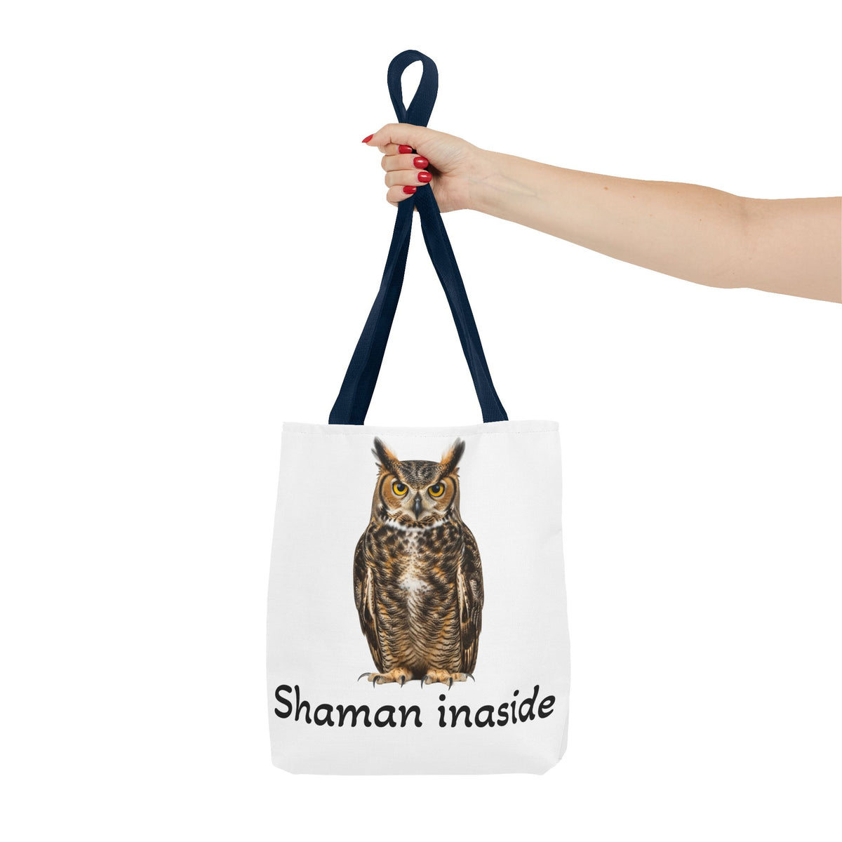 Borsa tote Shaman Inside Owl — Borsa da mercato ecologica in stile boho, stregoneria spirituale