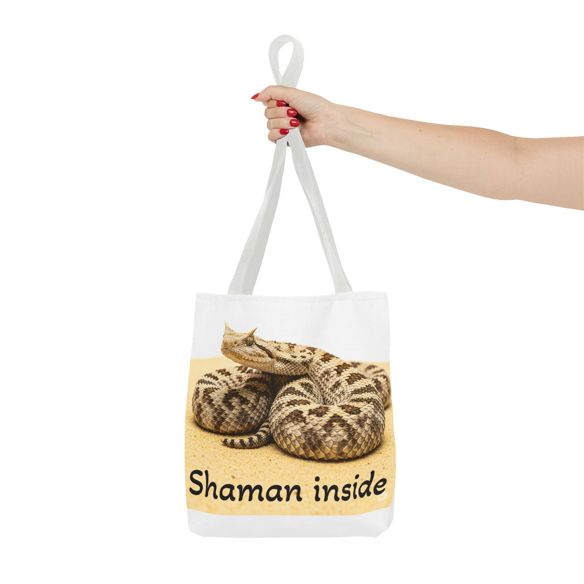 Borsa Tote Shaman Inside Aspis — Borsa Tote con stampa all-over di serpente spirituale