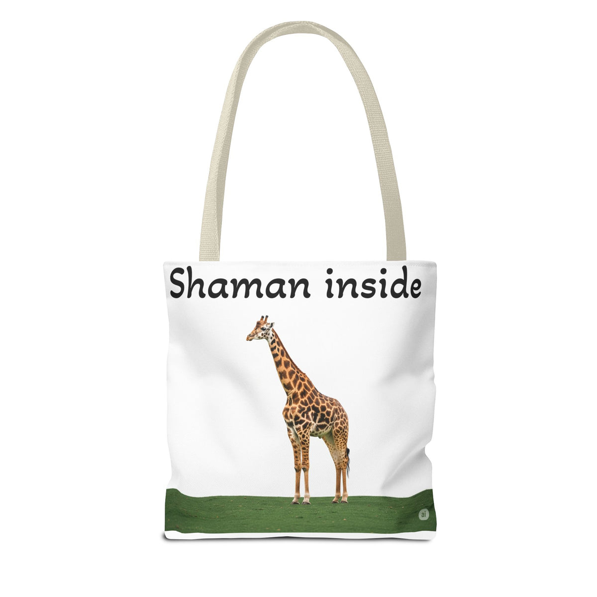 Borsa tote Giraffa Sciamano interiore – Tote bag con stampa all-over di animale spirituale