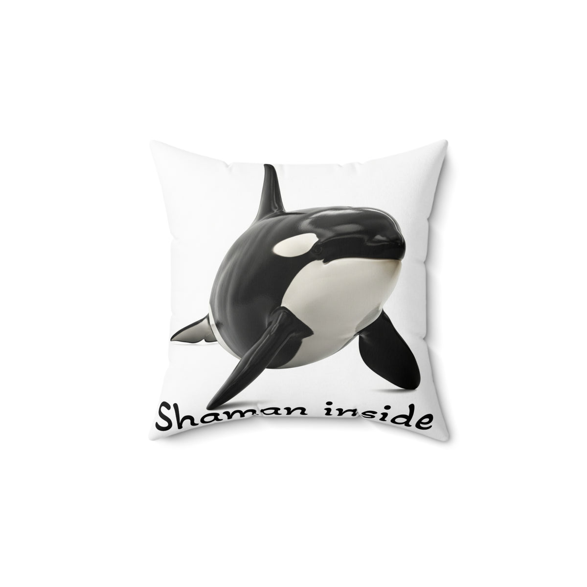 Orca "Shaman Inside" Decorative Pillow — Nautical Spirit Animal Throw Pillow