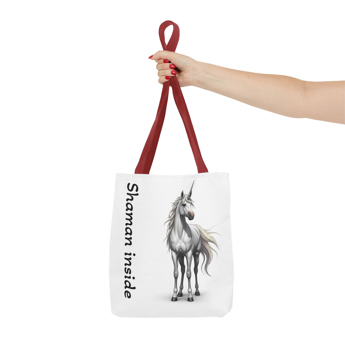 Unicorn Tote Bag — "Shaman Inside" Mystic Horse All-Over Print