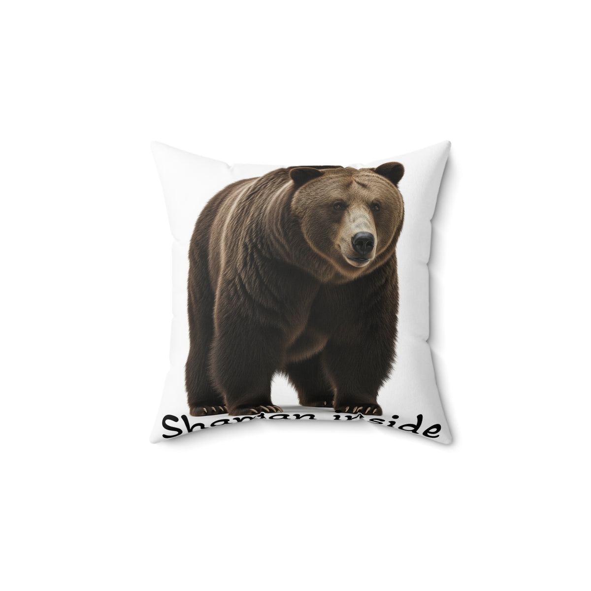 Grizzly Bear-Themed Decorative Pillow