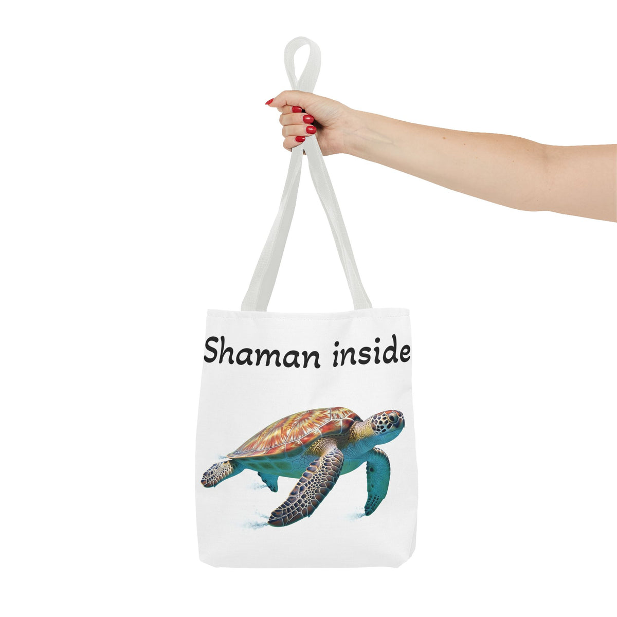 Shaman Inside Sea Turtle Tote Bag — Spiritual Beach Canvas Tote