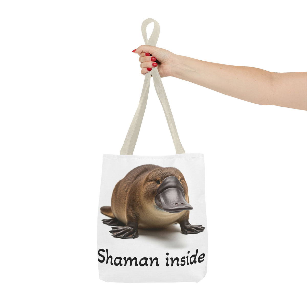 Platypus "Shaman Inside" Tote Bag — Cute Spiritual Animal Print
