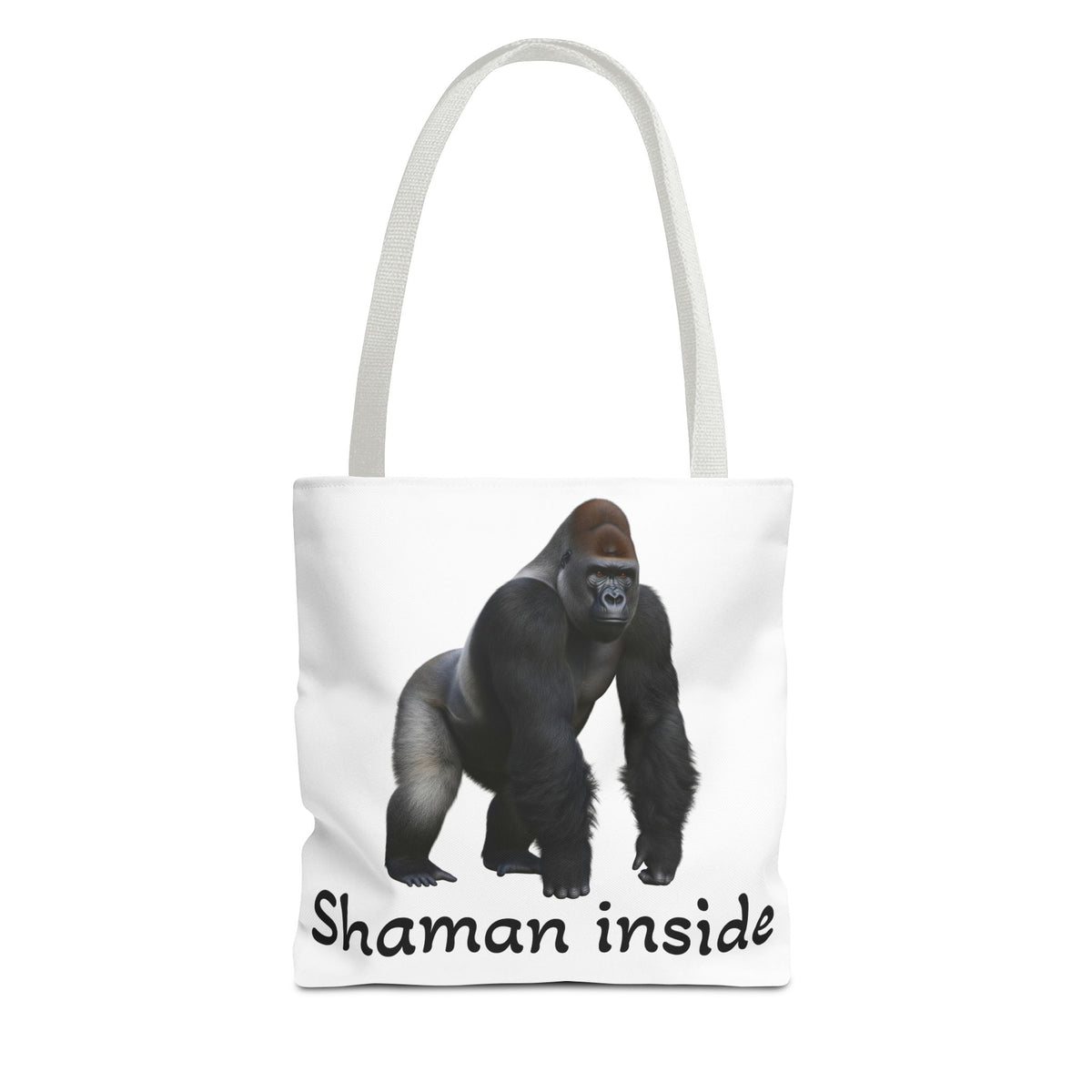 Borsa tote Shaman Inside Gorilla — Borsa tote con divertente stampa di animale spirituale
