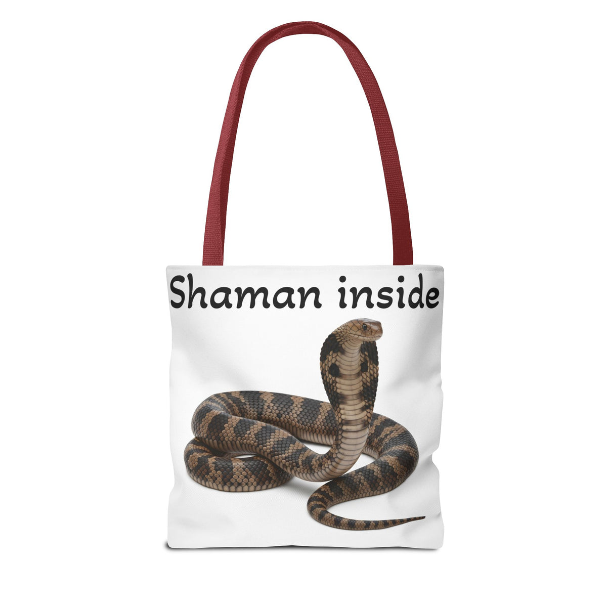 Borsa tote Cobra Shaman Inside — Borsa da spiaggia e da mercato con stampa spirituale di serpente
