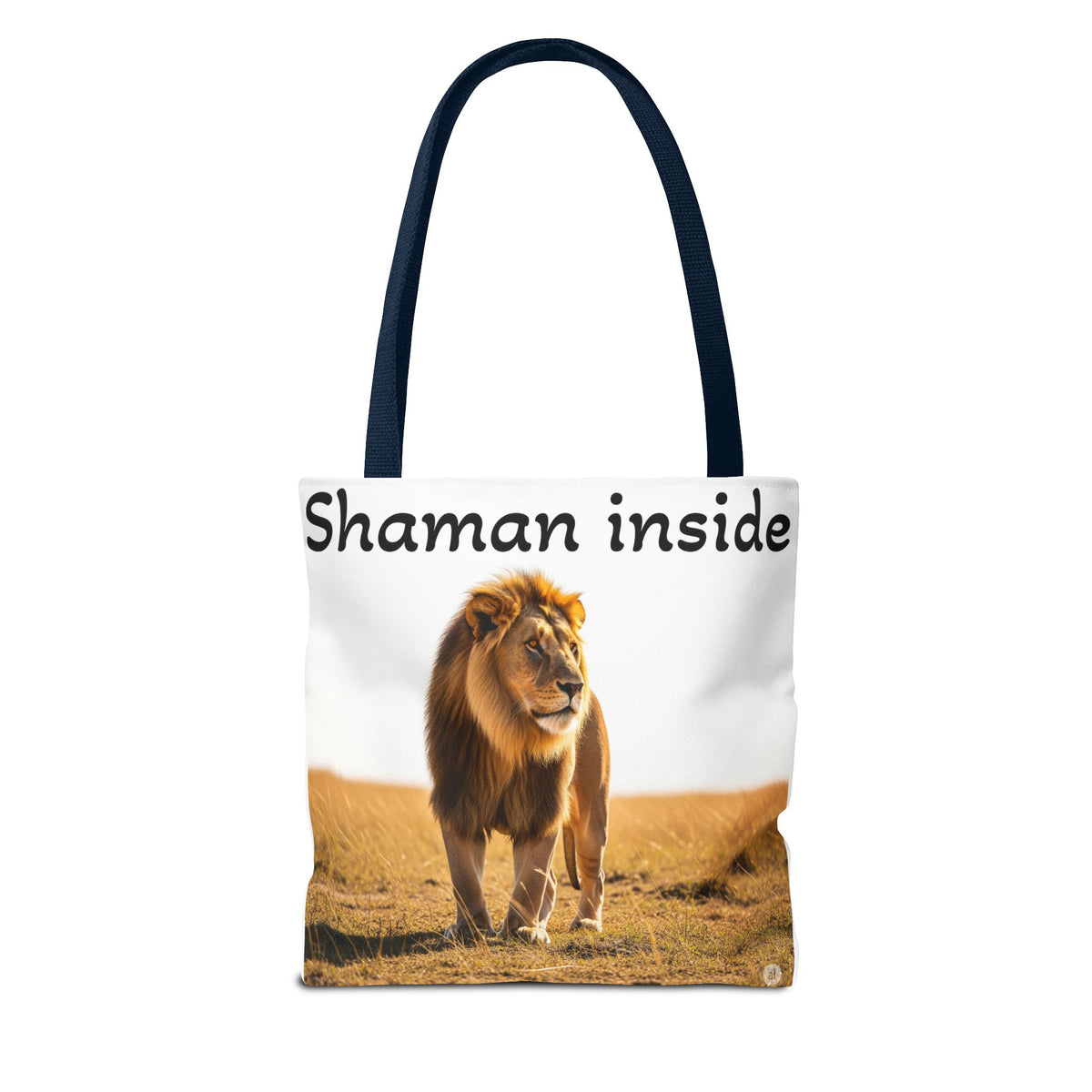 Tote Bag — Borsa in tela "Shaman Inside" con stampa di leone, per amanti degli animali e sciamani